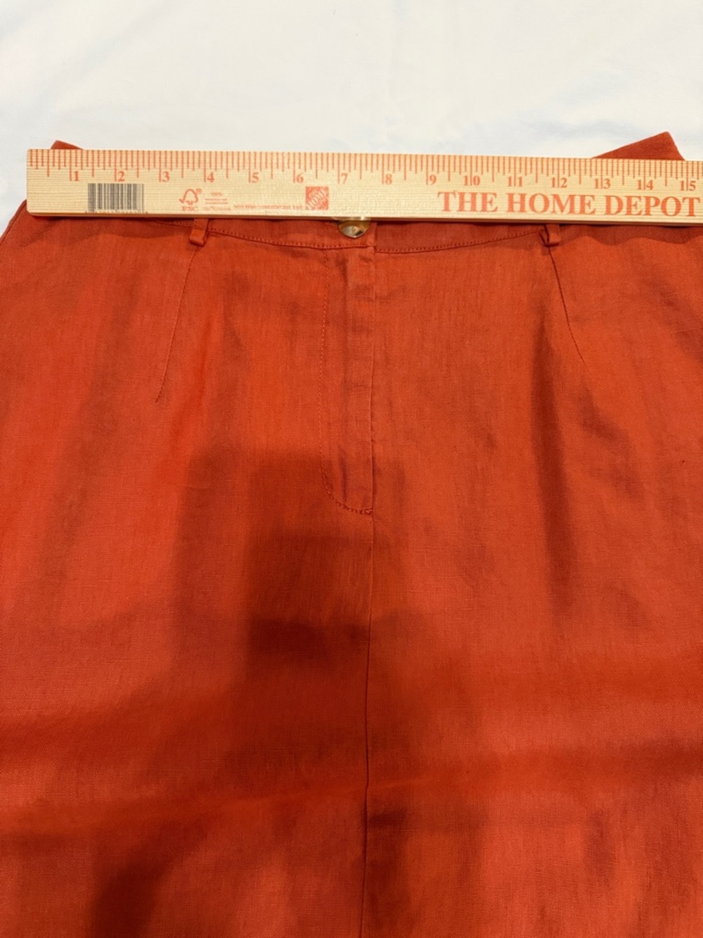 STAUD A-Line Maxi 100% Linen Skirt in Deep Orange 10 - Picture 4 of 8